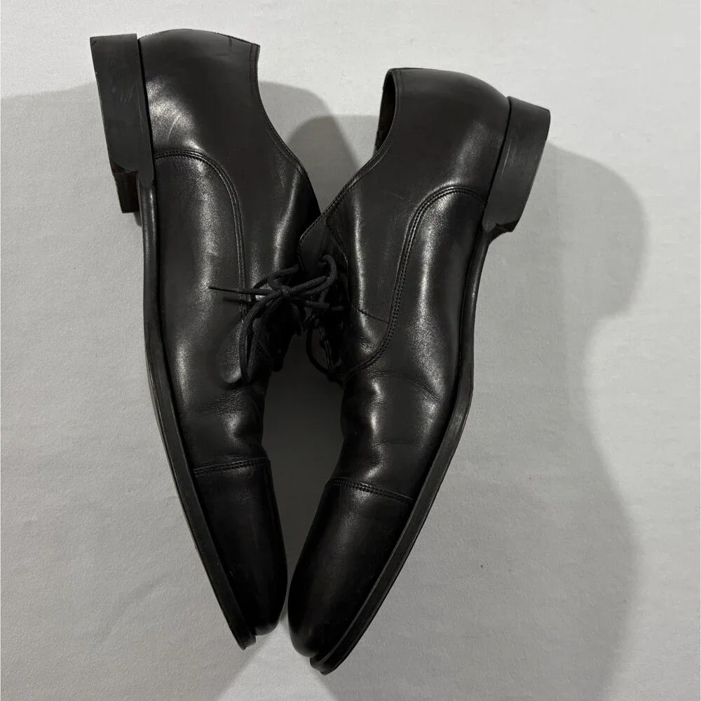 To Boot New York Adam Derrick Shoes Cap Toe Calfskin Oxford Leather Black Sz 12